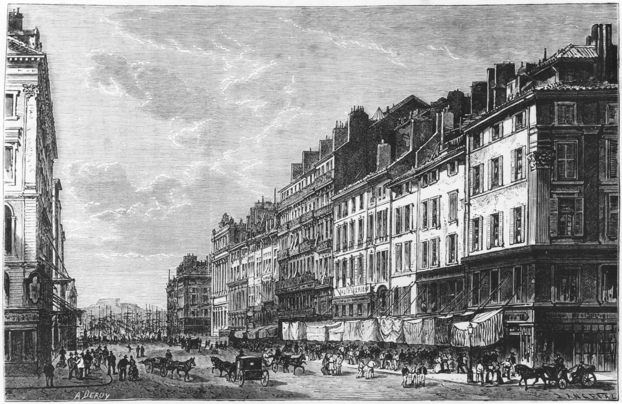 Ansicht der Canebière in Marseille von Auguste Victor Deroy