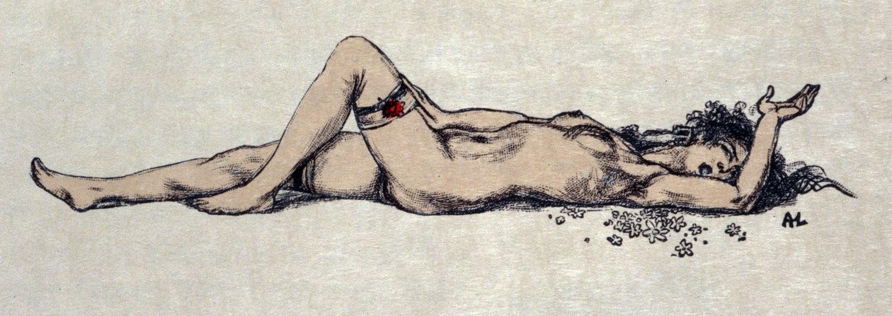 Nackte Frau liegt von Auguste (after) Leroux