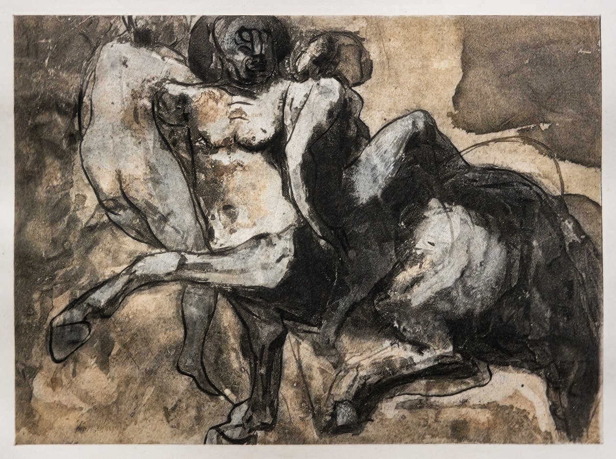 Zentaur entführt zwei Frauen von Auguste (after) Rodin