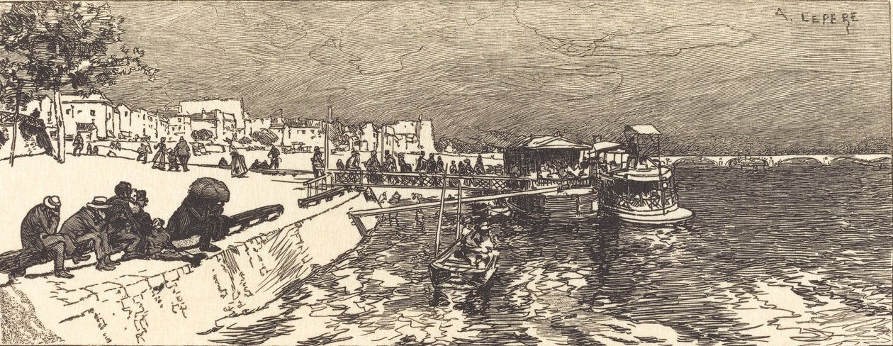 Pier in Bercy Embarcadere a Bercy, 1890 von Auguste Lepere