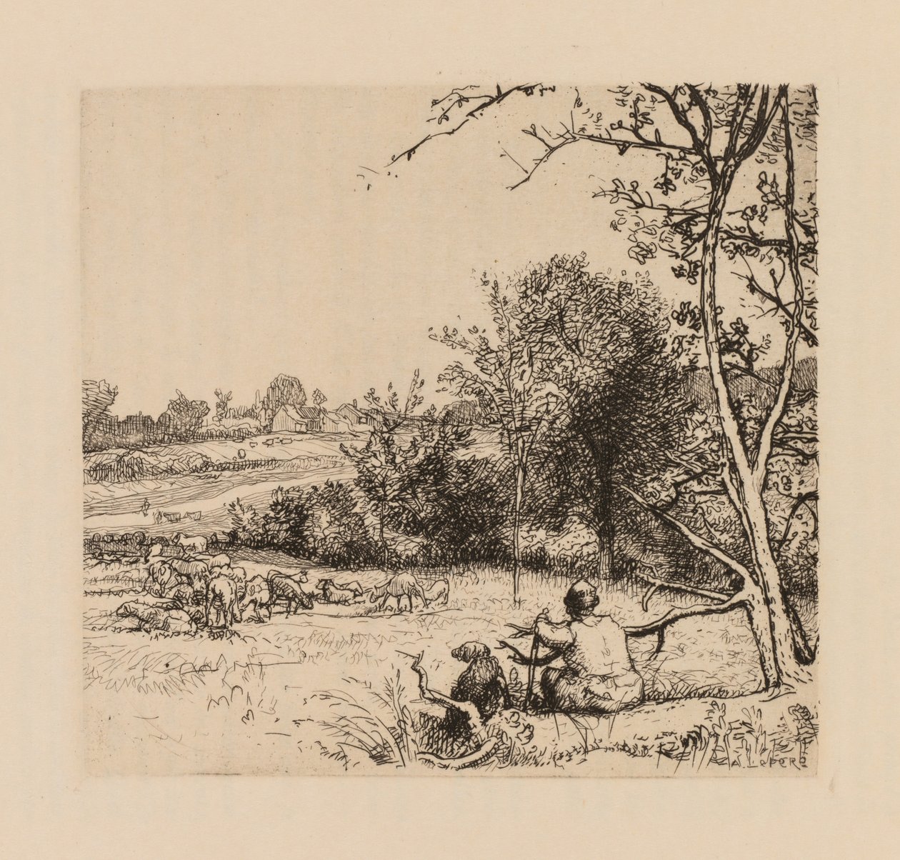 Der umgestürzte Apfelbaum, Picardie von Auguste Louis Lepère