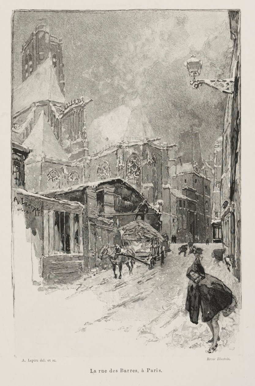 La Rue des Barres, Paris von Auguste Louis Lepère