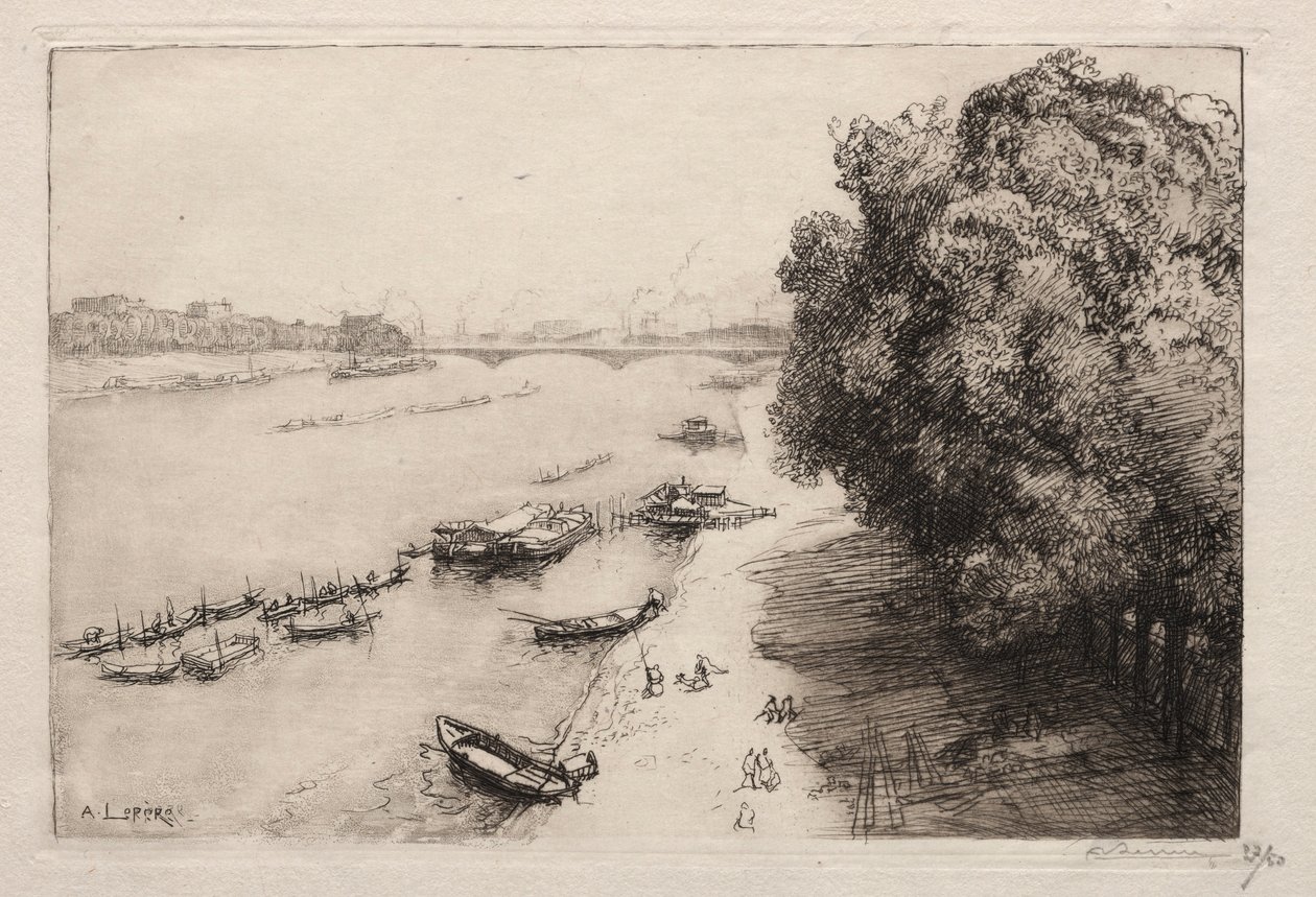 Die Seine an der Pont Nationale, 1914 von Auguste Louis Lepère