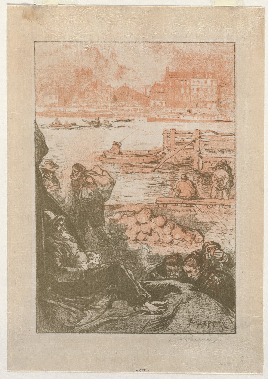 Bauern an einem Dock, Paris von Auguste Louis Lepère