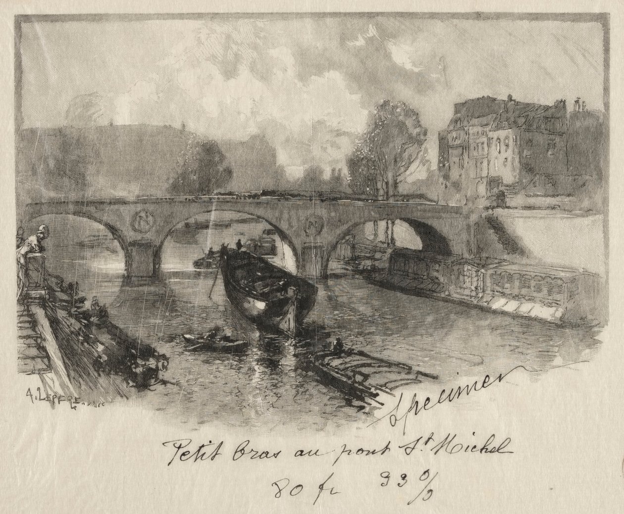 Petit bras am Pont St. Michel von Auguste Louis Lepère