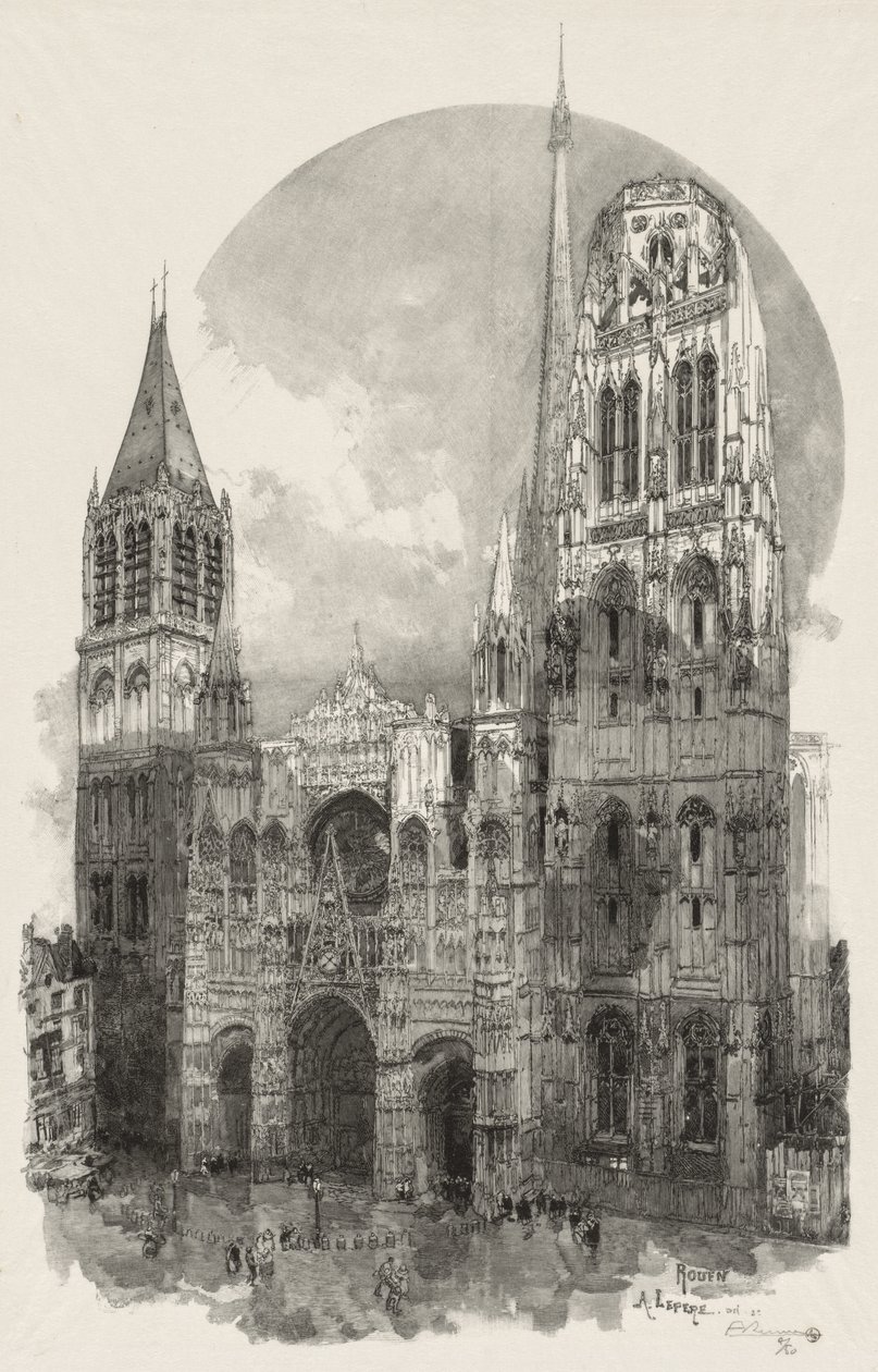 Rouen Illustré: Die Kathedrale von Rouen von Auguste Louis Lepère