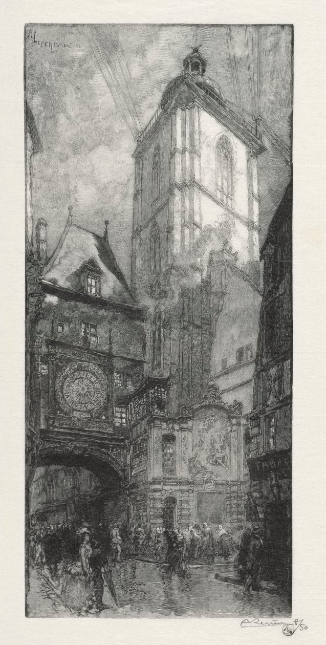 Rouen Illustré: Die Große Uhr von Auguste Louis Lepère