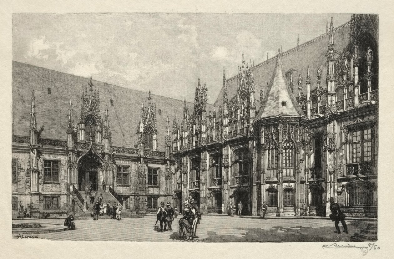 Rouen Illustré: Der Justizpalast von Auguste Louis Lepère