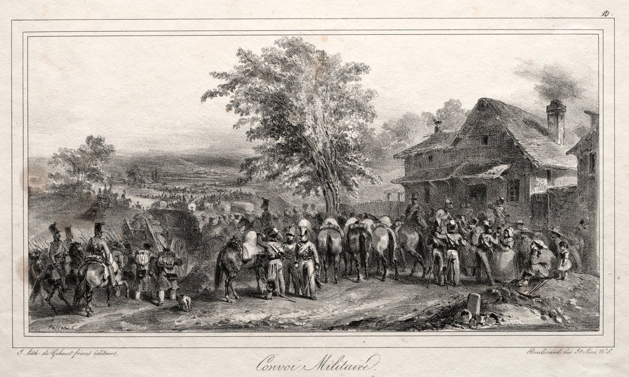 Album für 1831: Militärischer Konvoi von Auguste Raffet