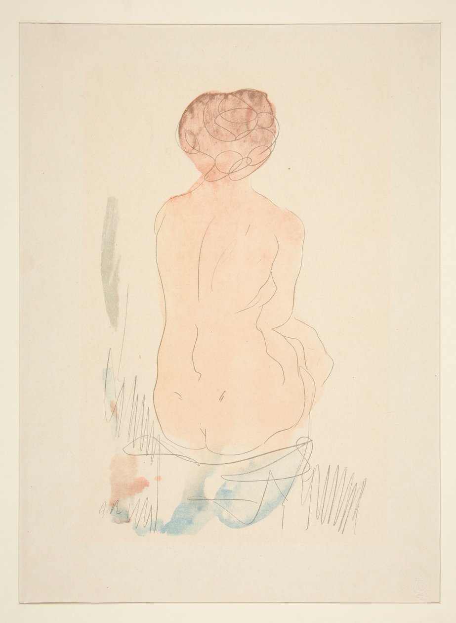 Sitzender Akt, von hinten gesehen von Auguste Rodin