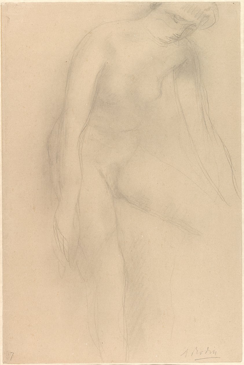 Stehende weibliche Akt, nach vorne gebeugt von Auguste Rodin