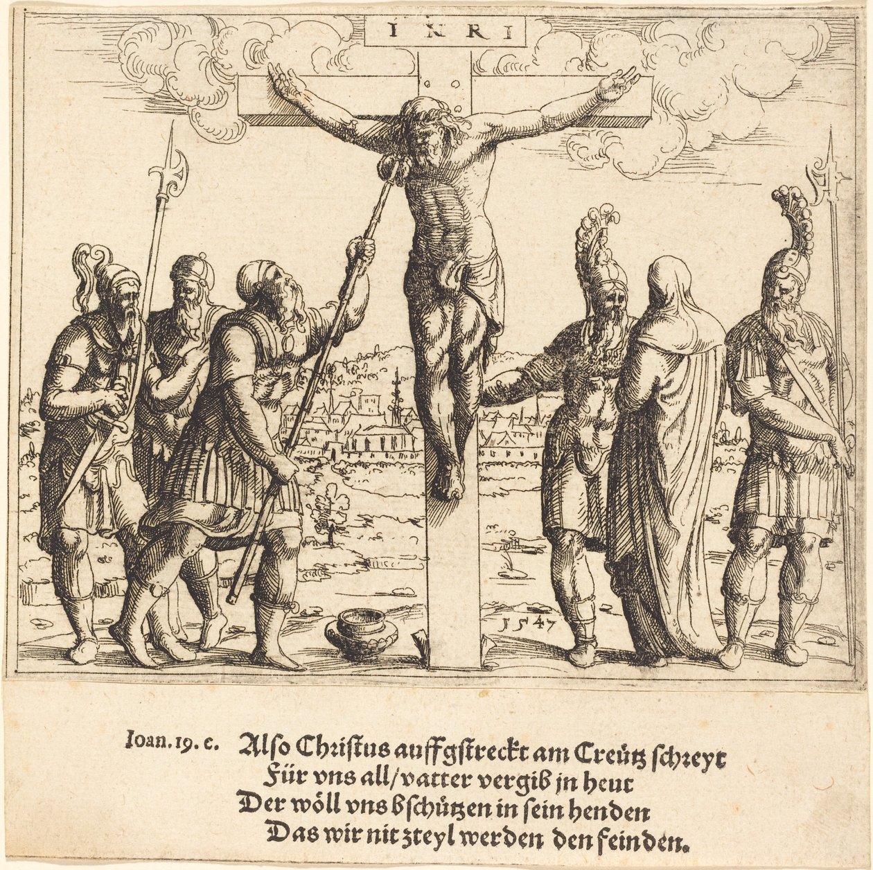 Christus wird Essig zu trinken gegeben von Augustin Hirschvogel