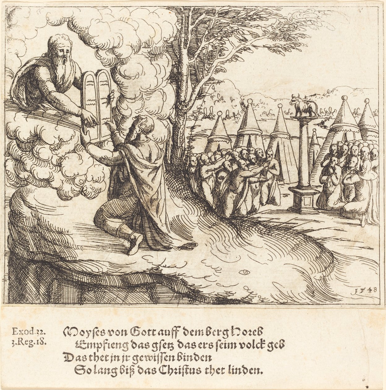 Moses empfängt die Tafeln von Augustin Hirschvogel
