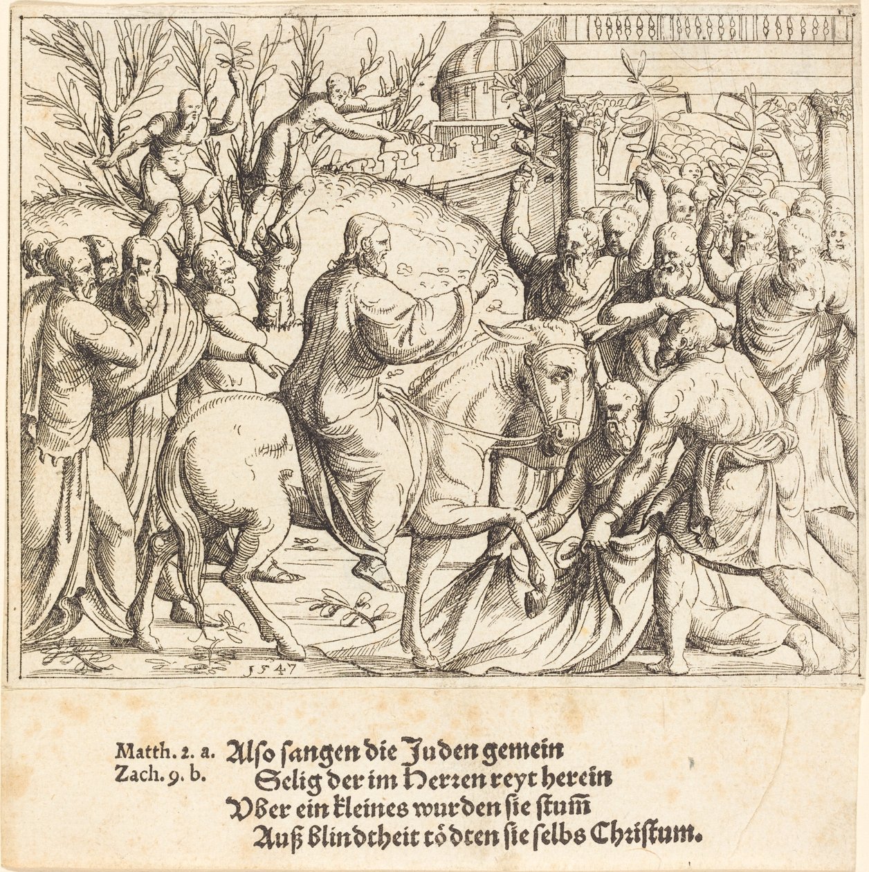 Der Einzug in Jerusalem von Augustin Hirschvogel