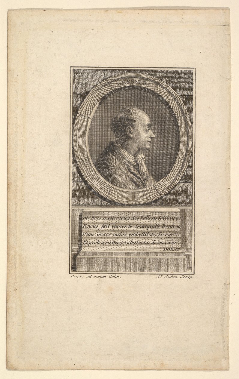 Porträt von Gessner, 1775 von Augustin de Saint Aubin