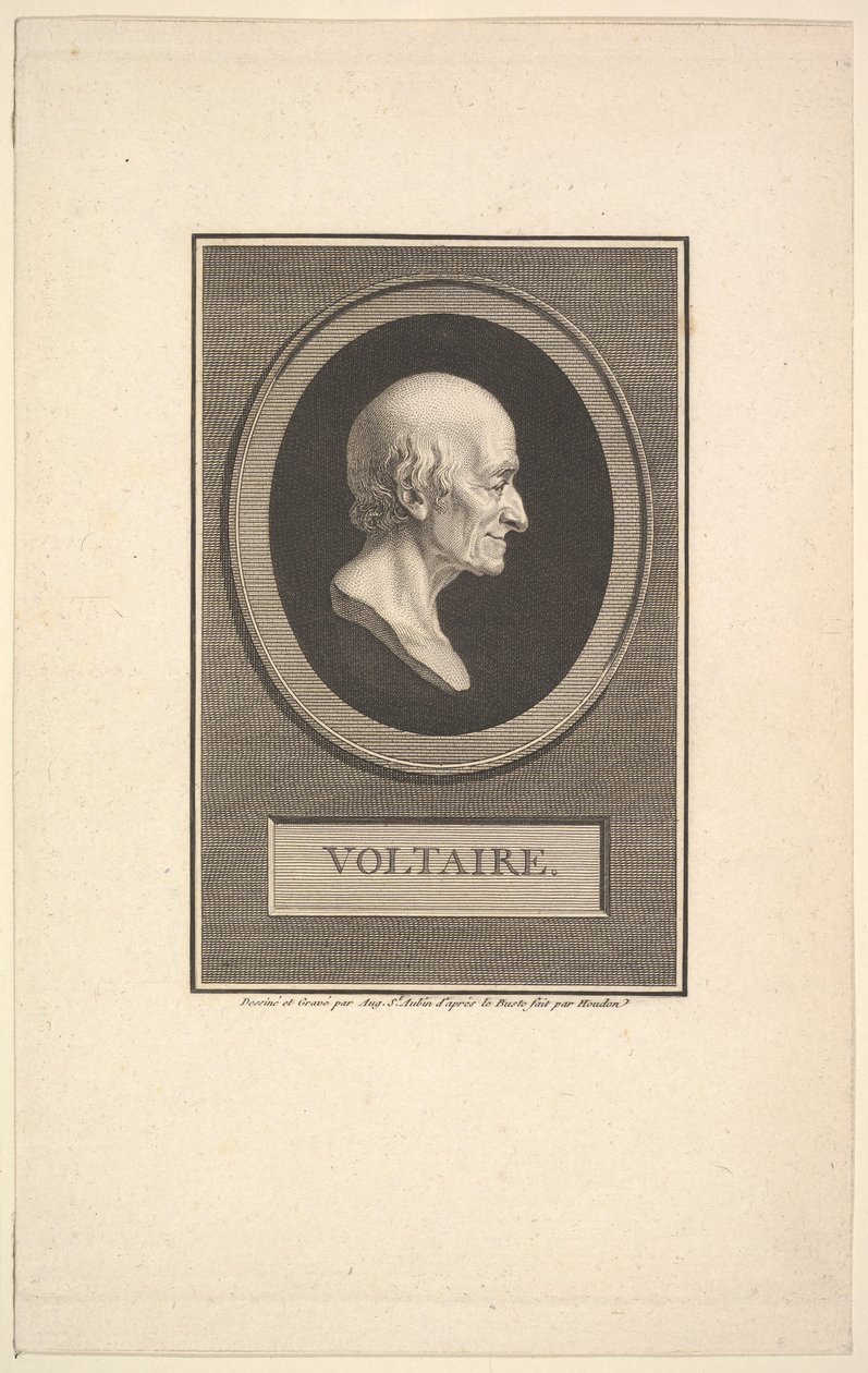 Porträt von Voltaire von Augustin de Saint Aubin