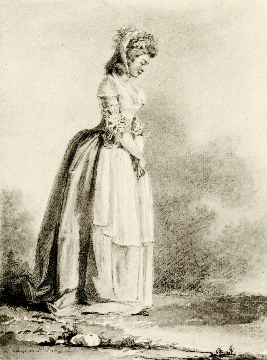 Studie einer jungen Dame von Augustin de Saint Aubin
