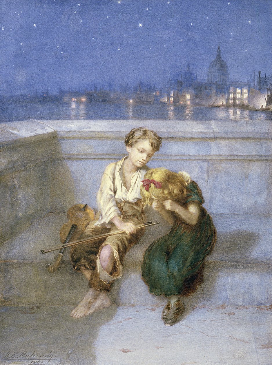 Auf der Waterloo Bridge, London von Augustus Edward Mulready