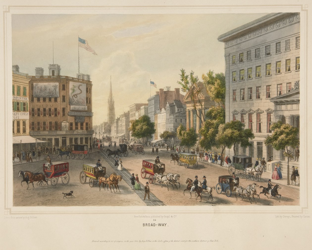 Broad-Way, veröffentlicht 1850 von Augustus (after) Kollner