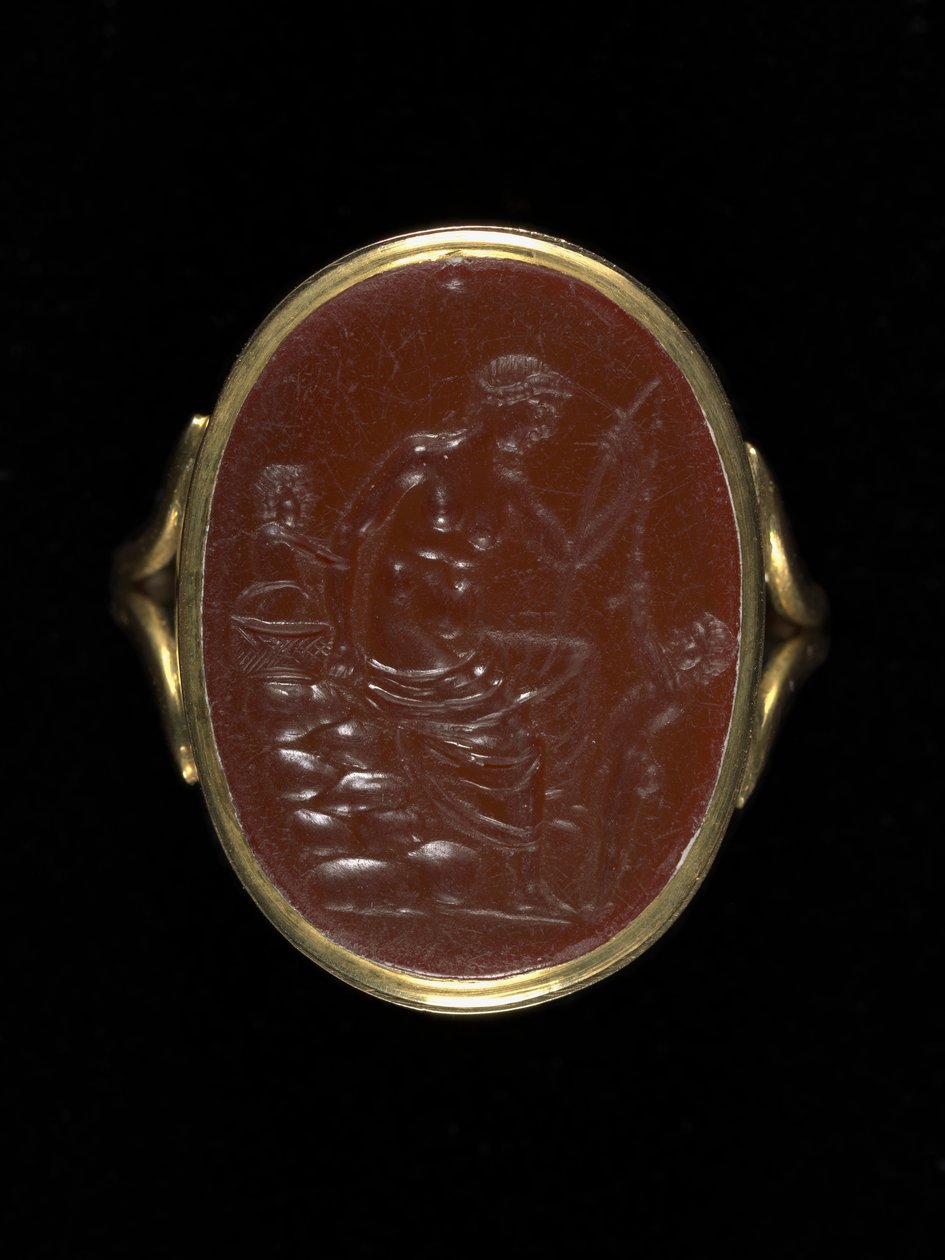 Ringstein, der Aphrodite darstellt, ca. 100-70 v. Chr. (Karneol) von Aulos Aulos