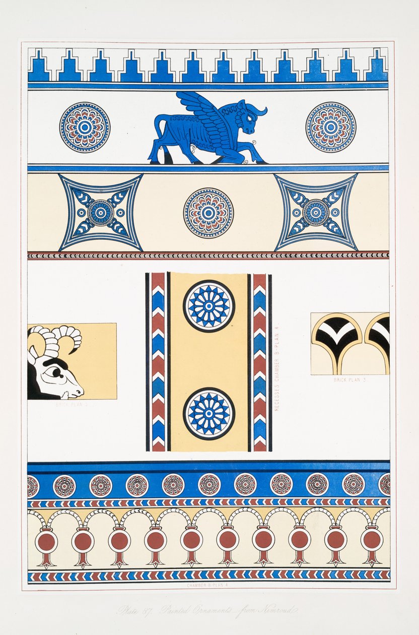 Gemalte Ornamente aus Nimrud [Kalhu] von Austen Henry Layard