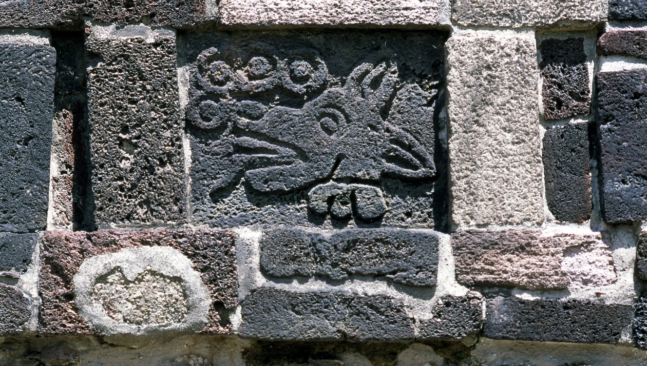 Aztekisches Glyph zeigt die Zahl 4, Spätklassische Periode von Aztec