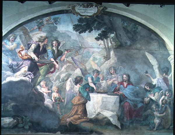 Christus von Engeln bedient von Baldassare  Franceschini
