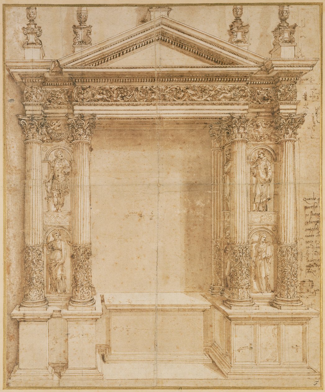 Entwurf für einen Altar von Baldassare Peruzzi