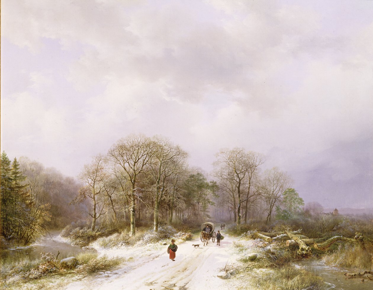 Auf dem Weg zum Markt von Barend Cornelis Koekkoek