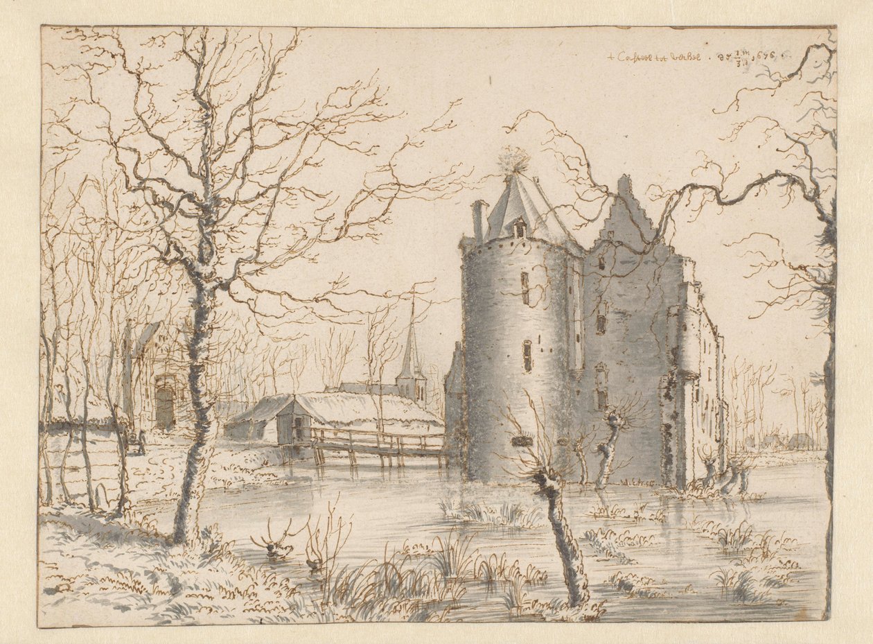 Ansicht von Kasteel Frisselstein, Veghel von Barend Klotz (attributed to)