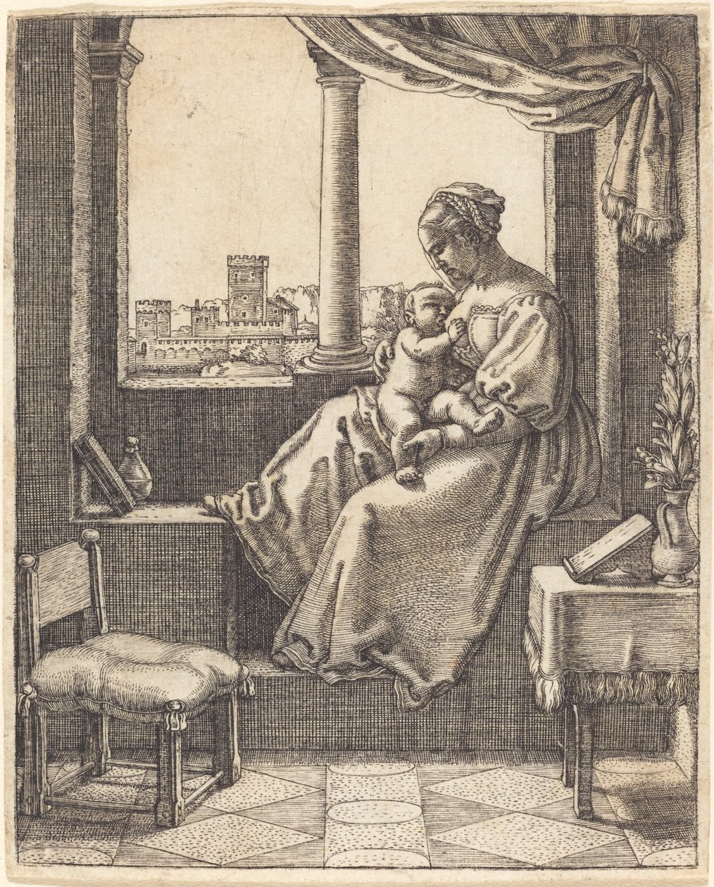 Jungfrau am Fenster von Barthel Beham