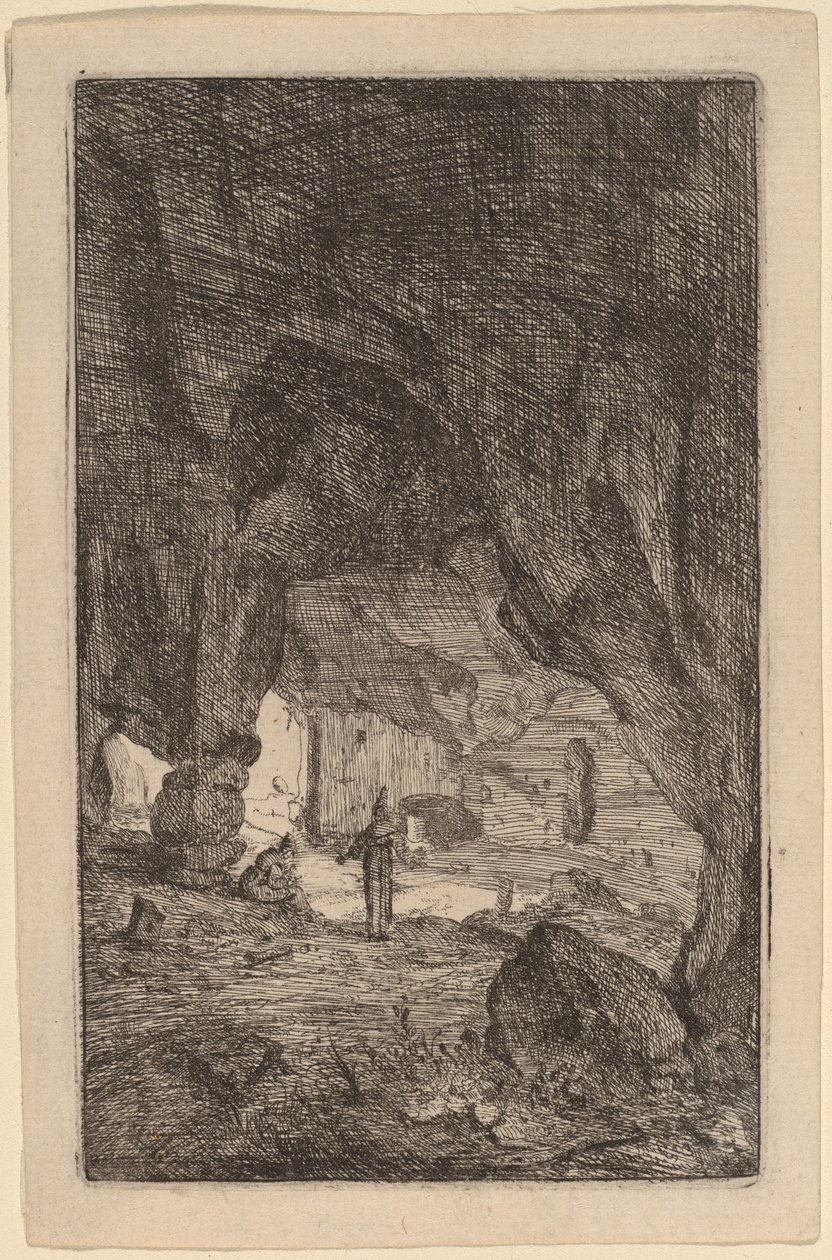 Grotte mit Mönchen von Bartholomeus Breenbergh