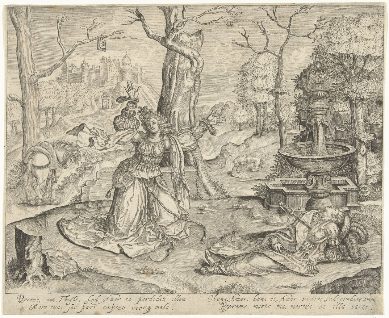 Pyramus und Thisbe von Bartholomeus Willemsz. Dolendo