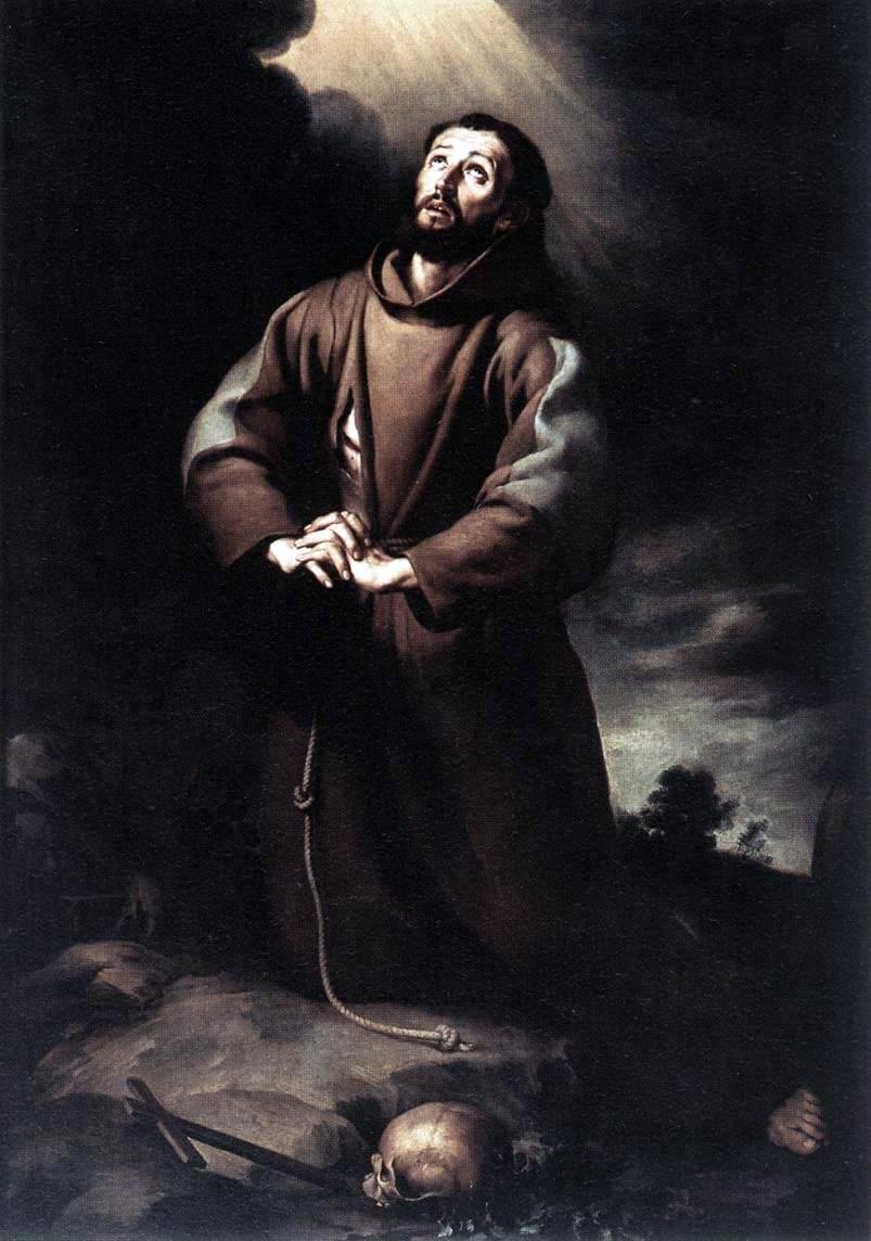 Der heilige Franz von Assisi im Gebet von Bartolomé Esteban Murillo