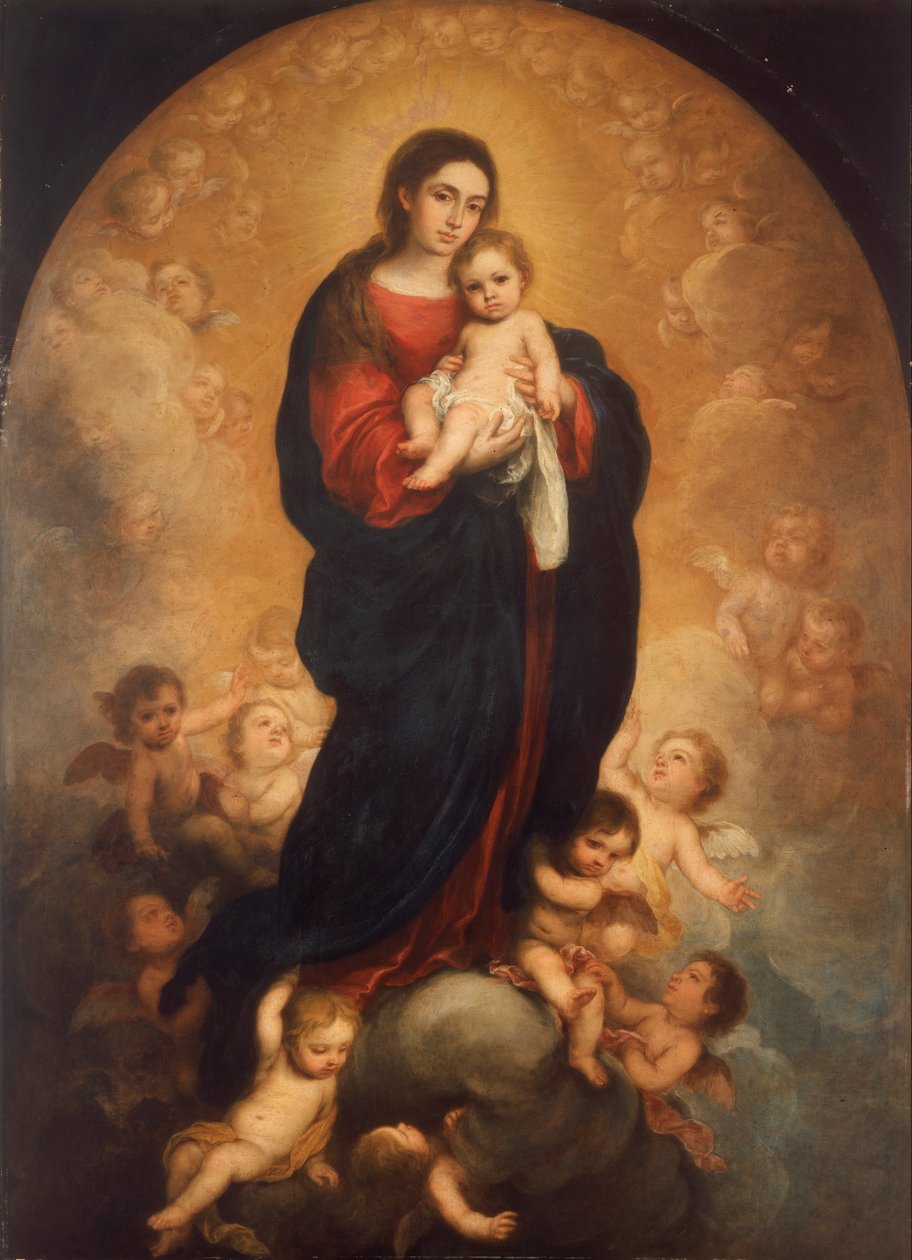 Jungfrau und Kind in Herrlichkeit von Bartolomé Esteban Murillo