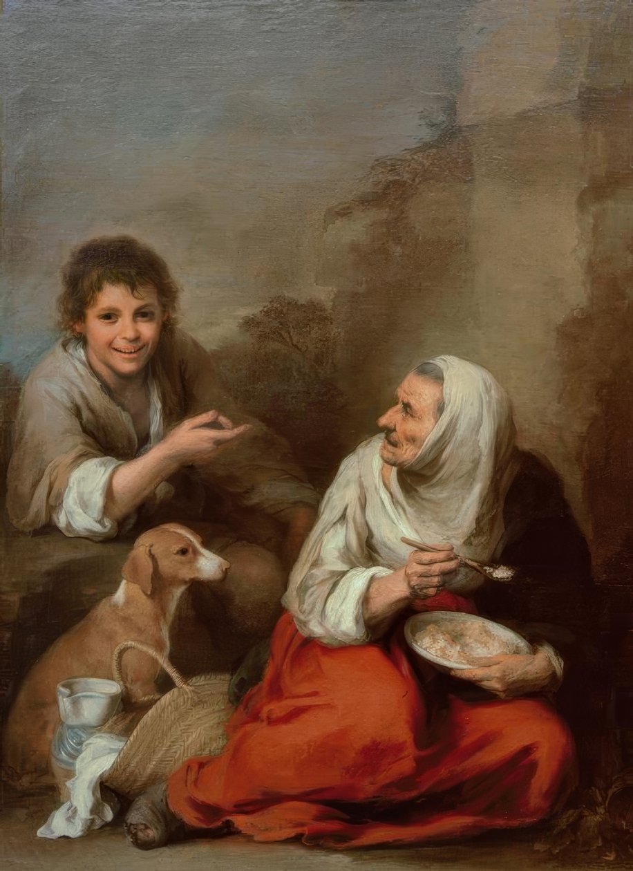 Alte Frau, von einem Jungen verspottet von Bartolomé Esteban Murillo