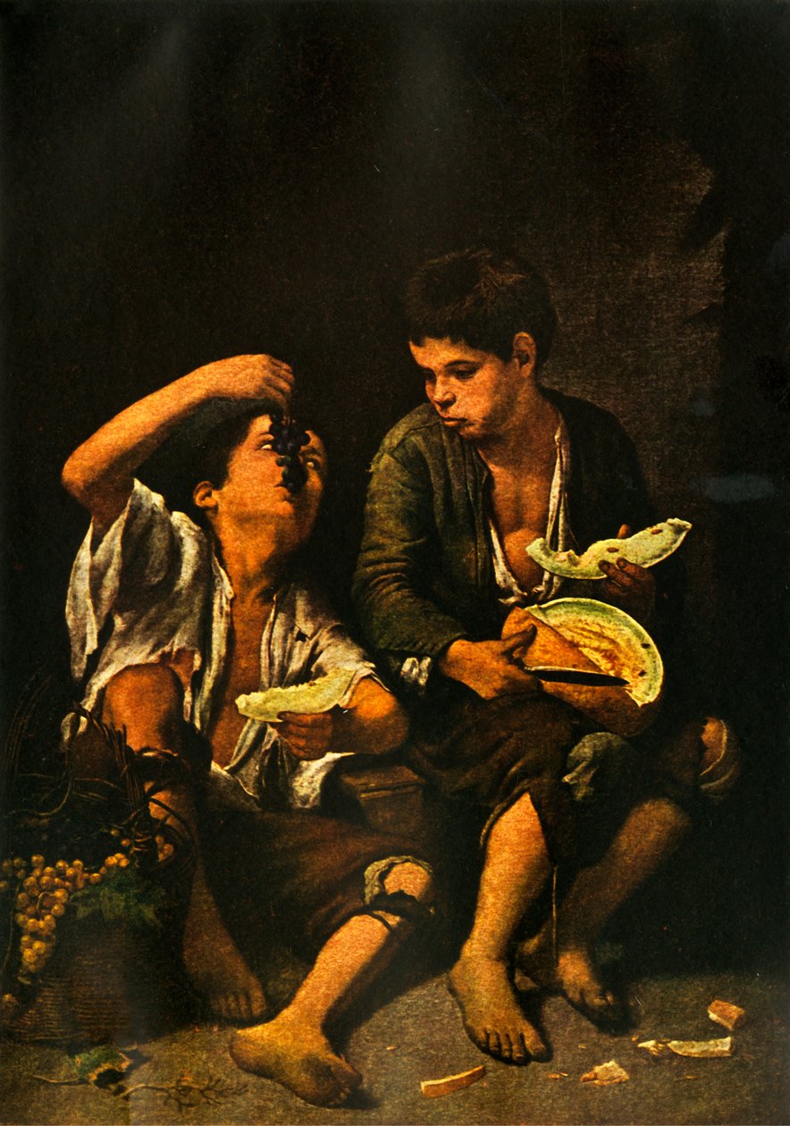 Jungen essen Obst von Bartolomé Esteban Murillo