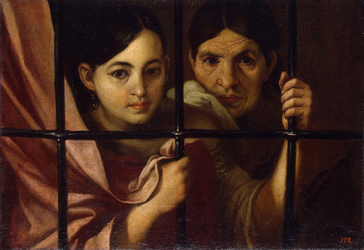 Zwei Frauen hinter einem Gitter, 1645 von Bartolomé Esteban Murillo