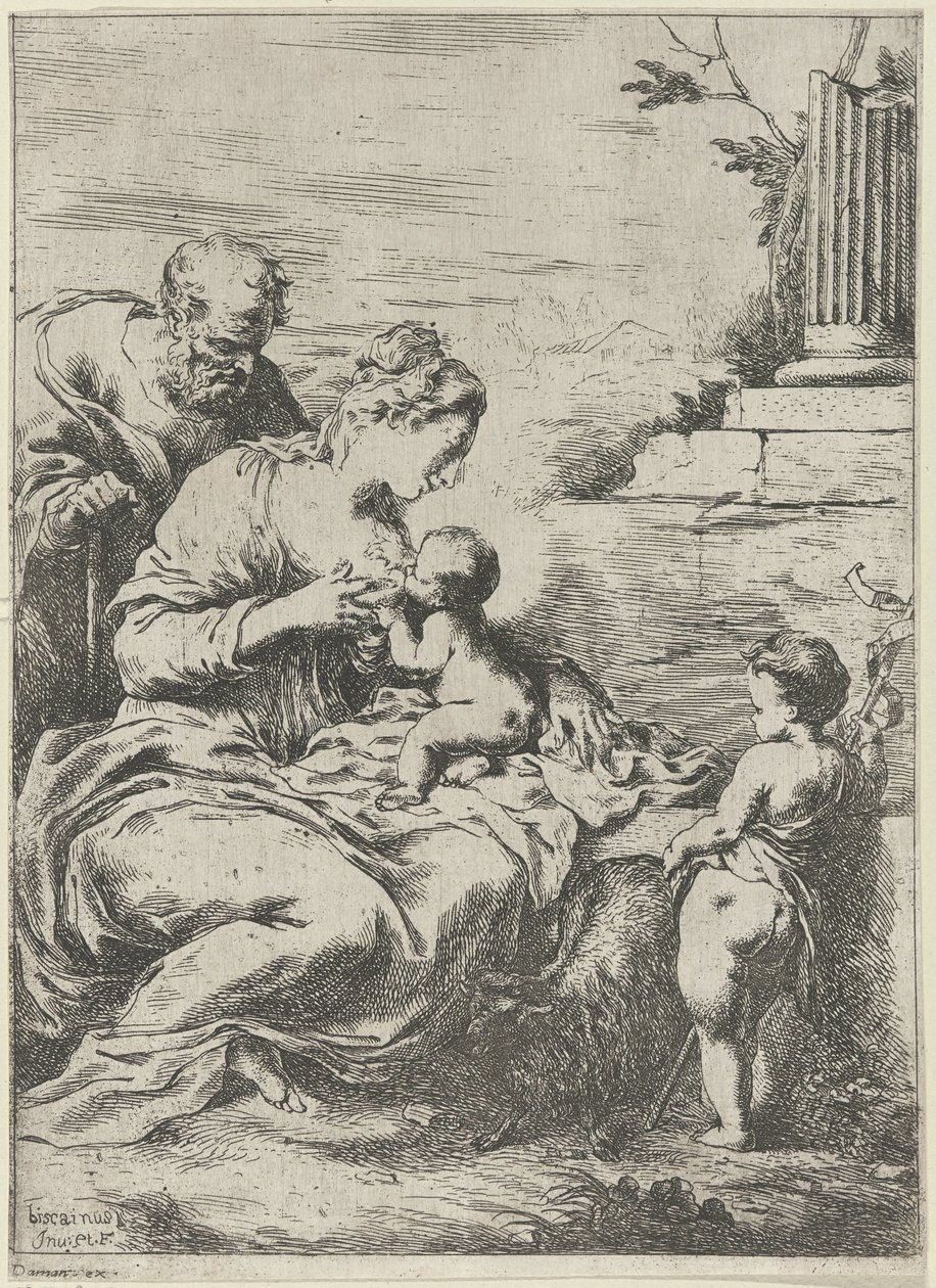 Maria stillt das Christuskind von Bartolomeo Biscaino