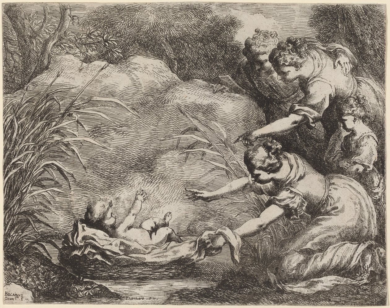 Die Auffindung des Moses von Bartolomeo Biscaino