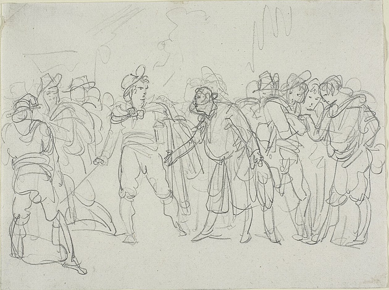 Studie für Meo Patacca von Bartolomeo Pinelli