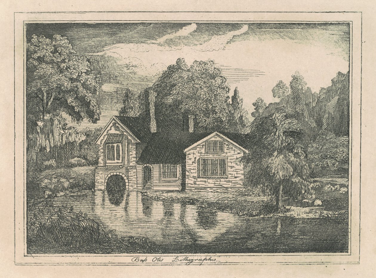 Haus an einem Teich von Bass Otis