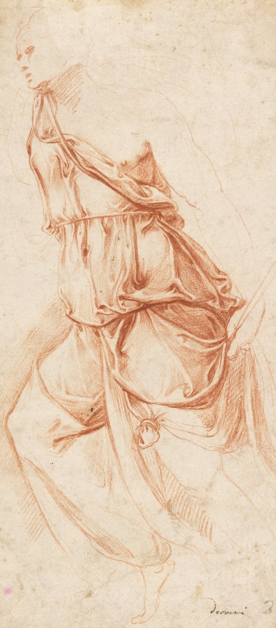 Draperiestudie für den Engel der Verkündigung von Battista Franco