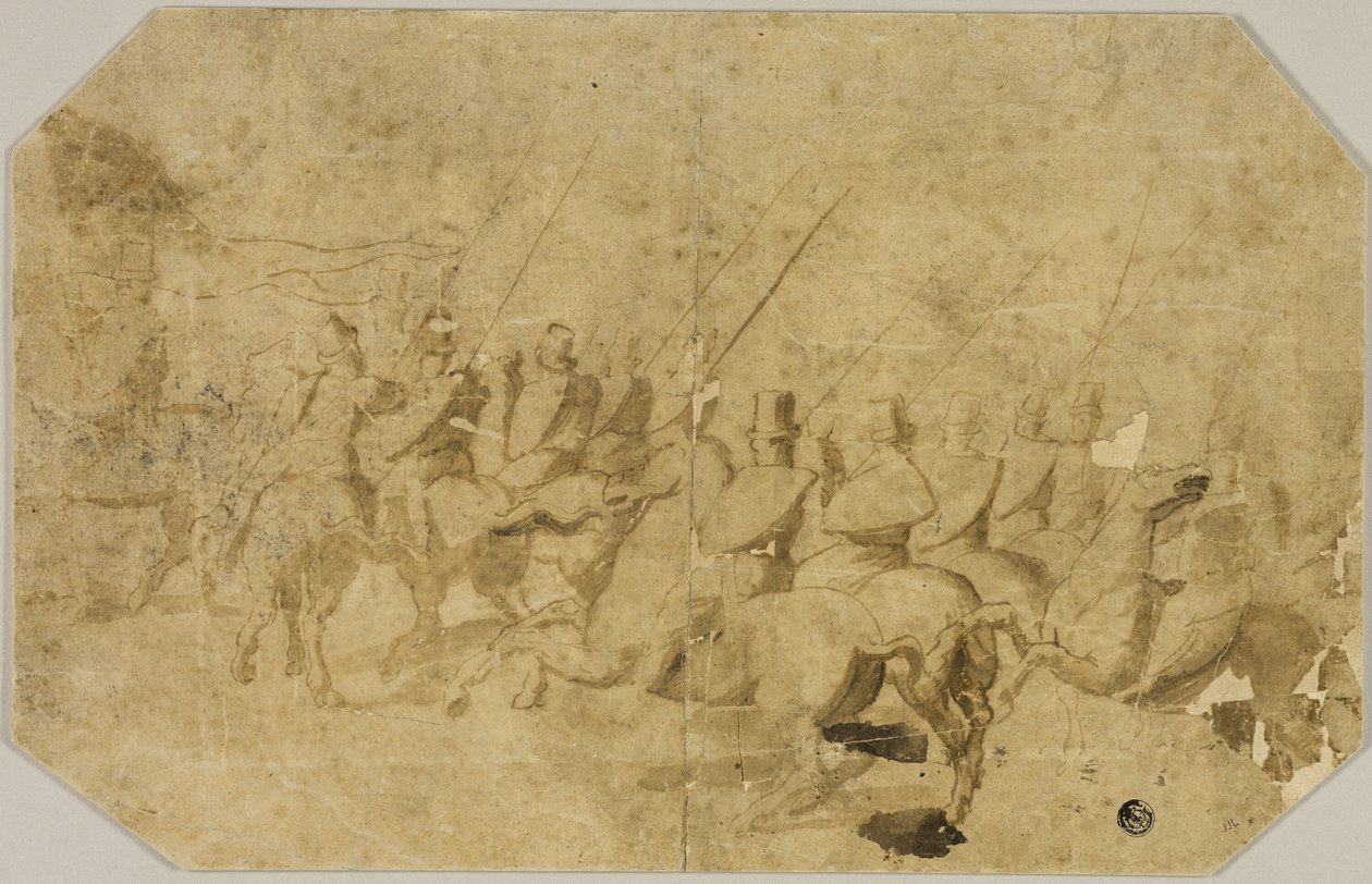 Eine Gruppe von Reitern von Battista Franco