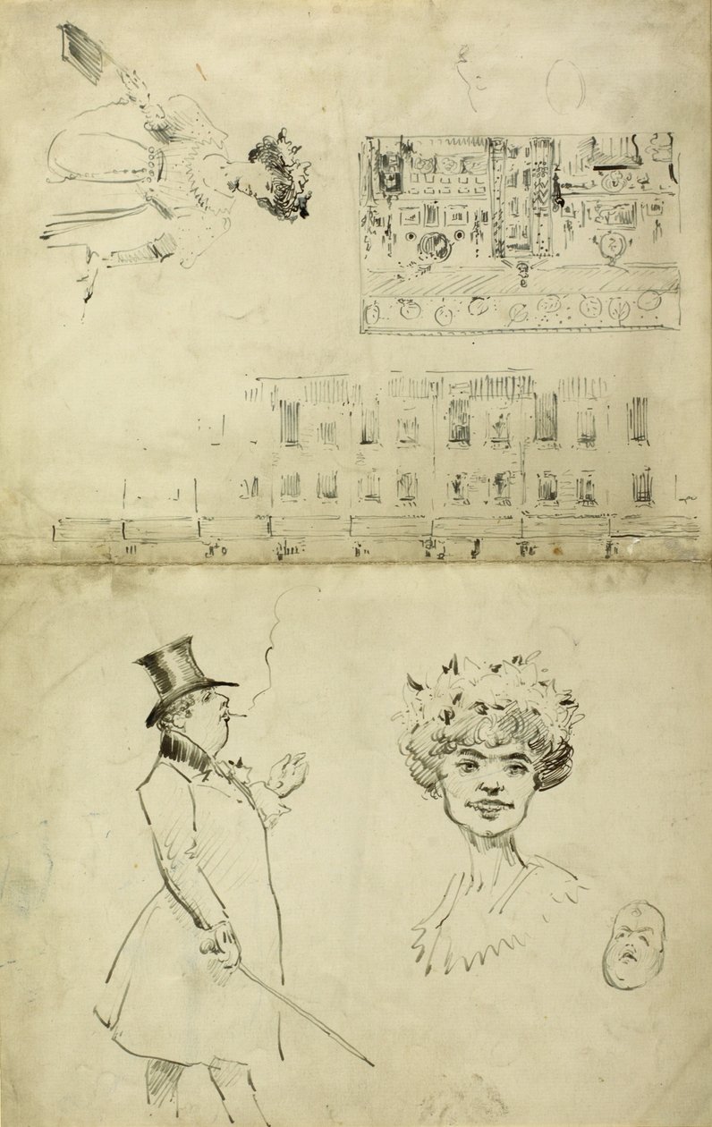 Karikaturen von Oscar Wilde, 1882-84 von Beatrix Whistler
