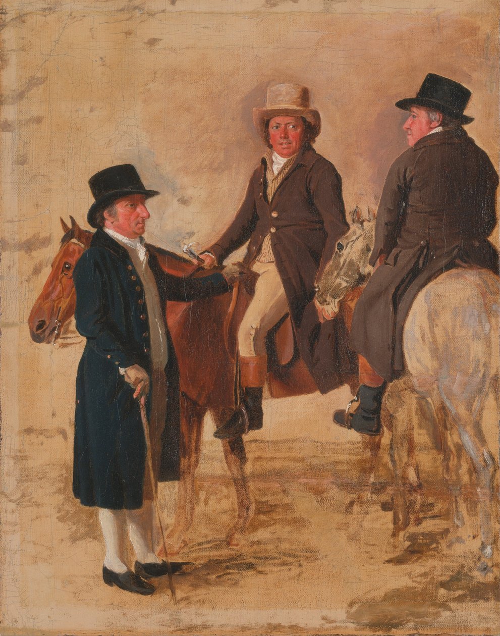 John Hilton, Richter der Rennbahn in Newmarket; John Fuller, Sekretär der Rennbahn; und John Stevens, ein... von Benjamin Marshall