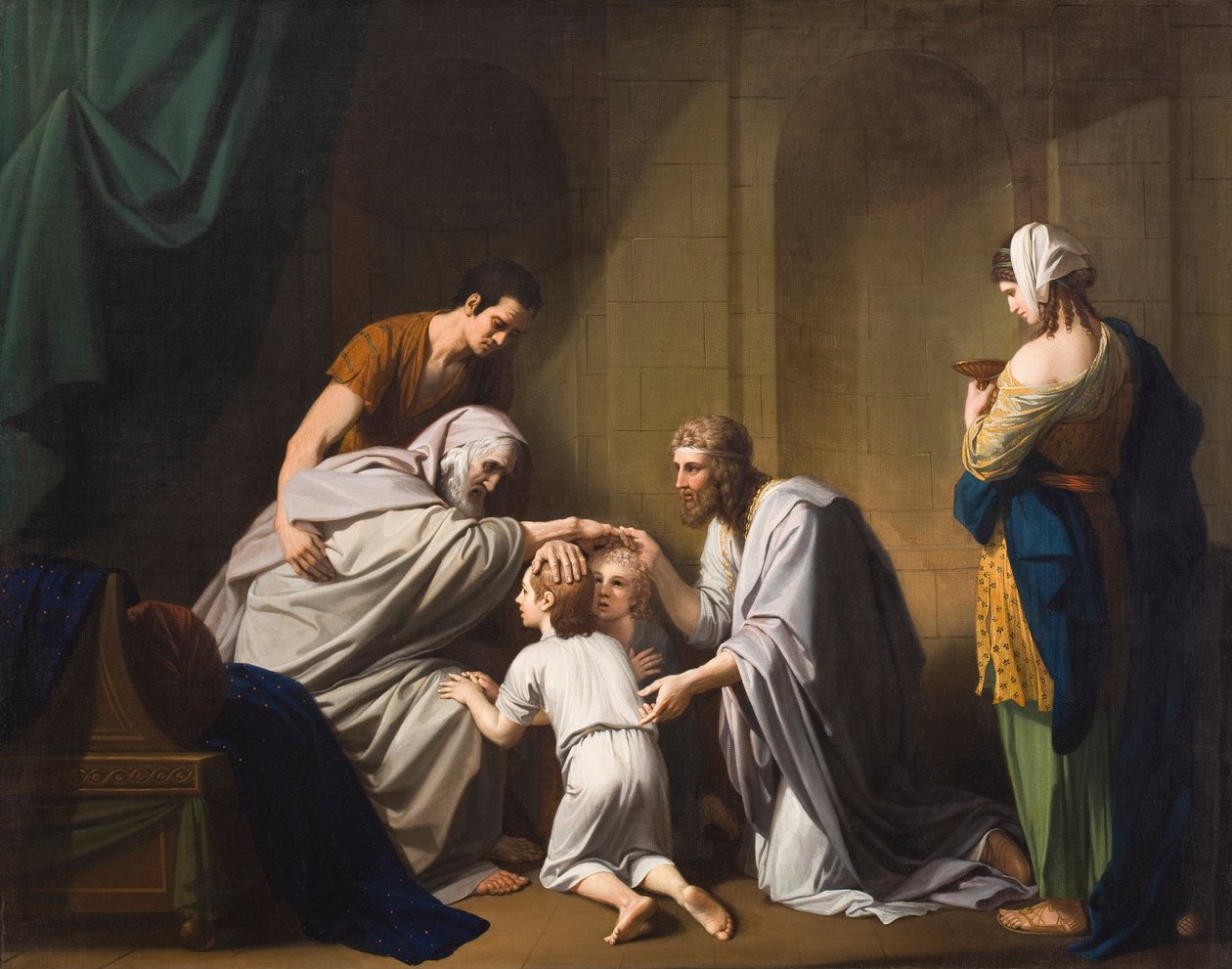 Jakob segnet Ephraim und Manasse, 1766-68 von Benjamin West