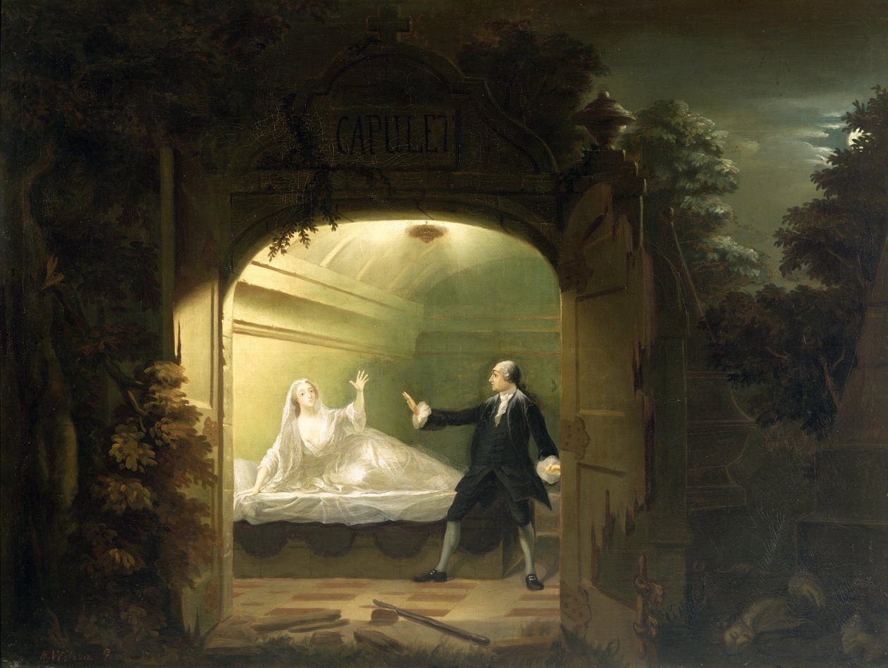 David Garrick und George Anne Bellamy in Romeo und Julia, 1753 von Benjamin Wilson