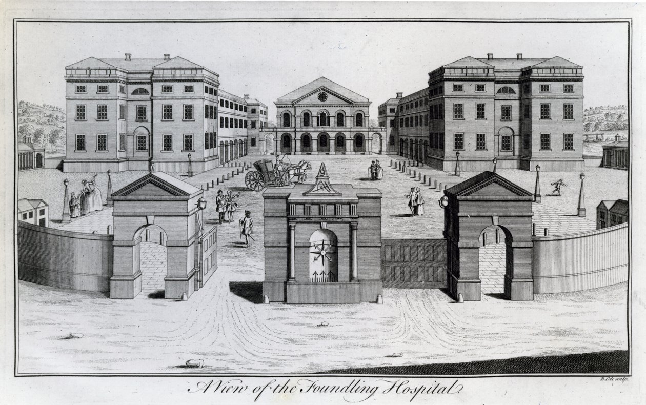 Ansicht des Findelhauses, 1756 von Benjamin Cole