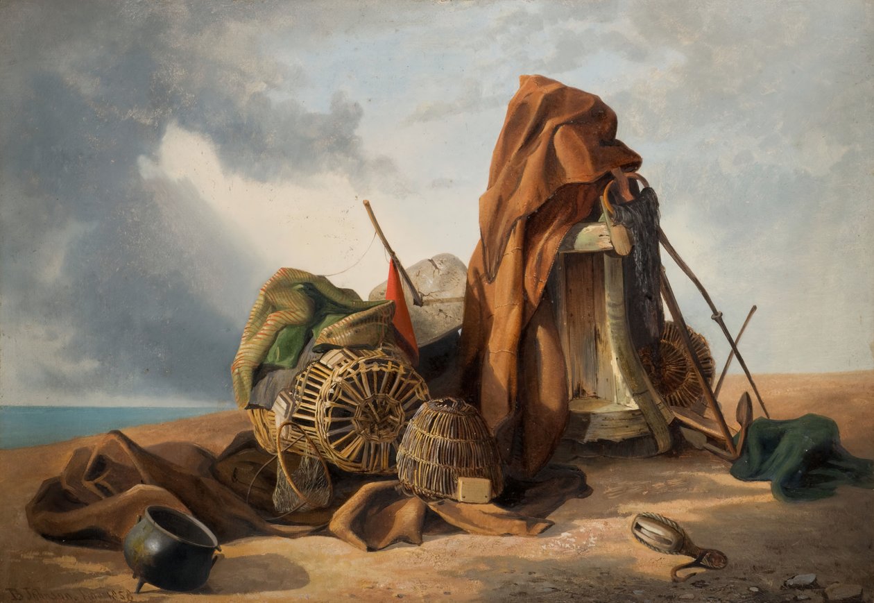 Strandszene Stillleben, 1858 von Benjamin Johnson